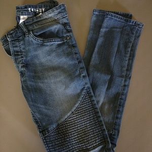 Men's Blue Biker Skinny Jeans